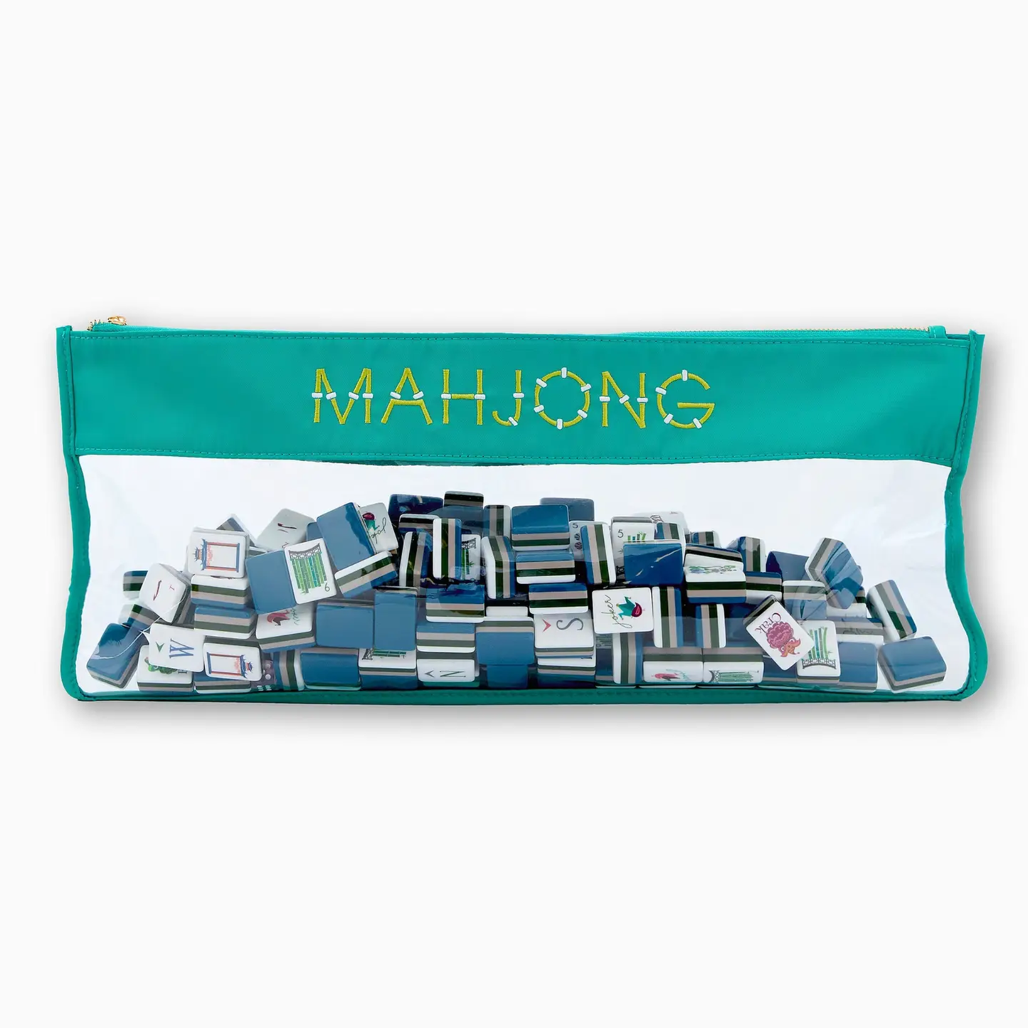 Aqua Bamboo Mahjong Bag