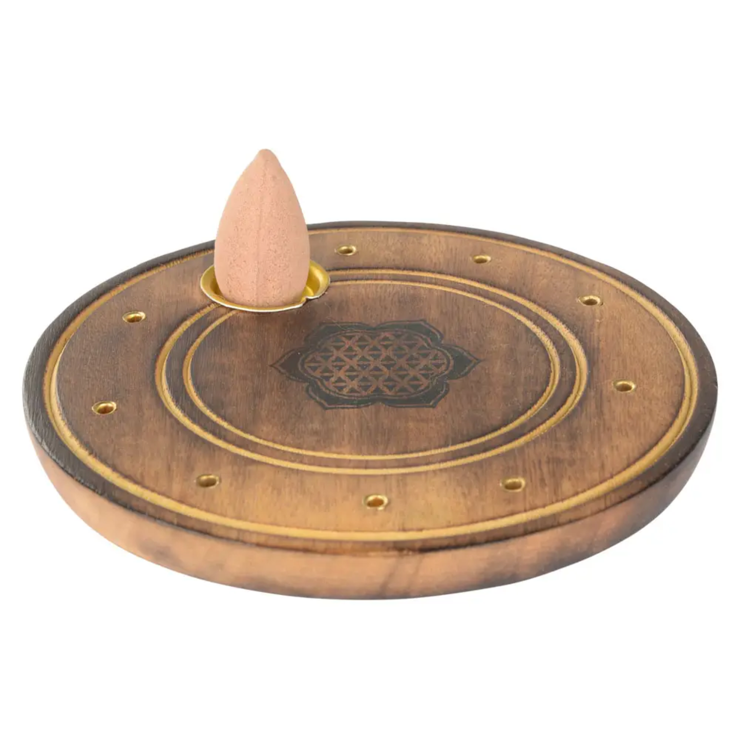 Flower of Life Round Cone Incense Holder