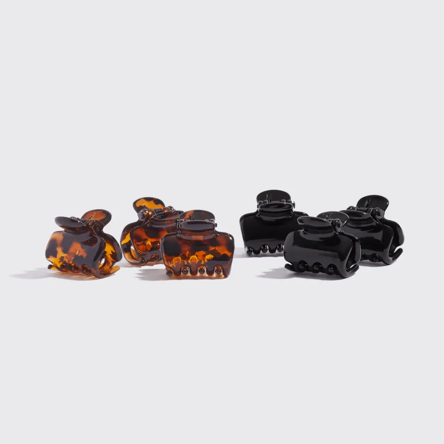 Medium Puffy Claw Clip Set - Black/Tortoise