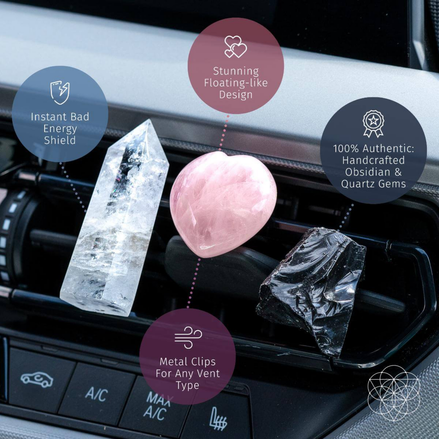 Crystal Car Vent Clips - Guardian
