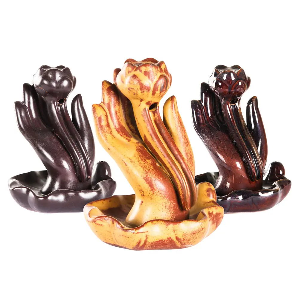 Hand + Lotus Cone Incense Holder