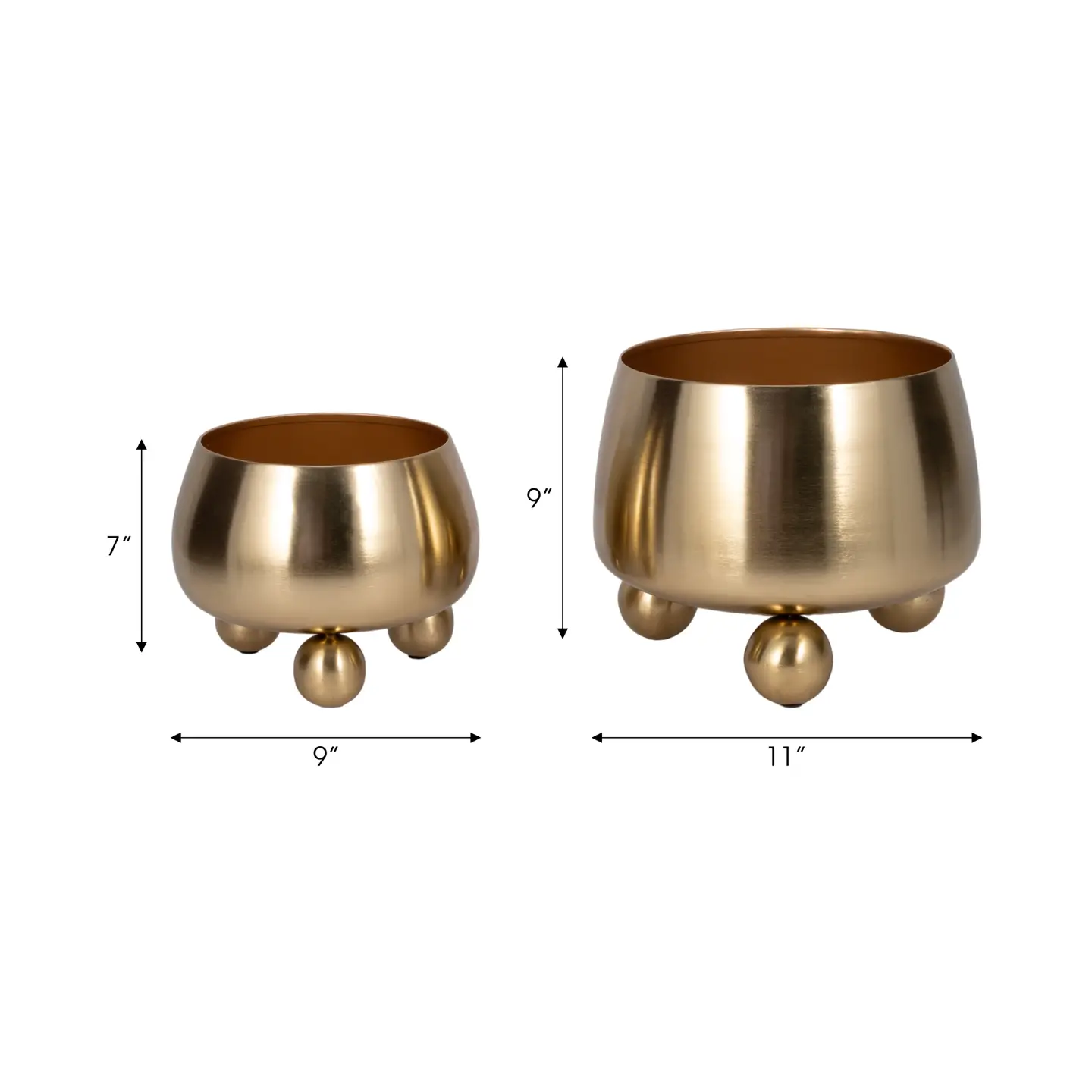 Gold Metal Round Planters