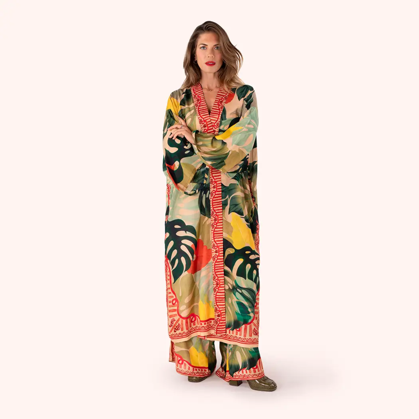 Kimono Gown - Exotic Leaves