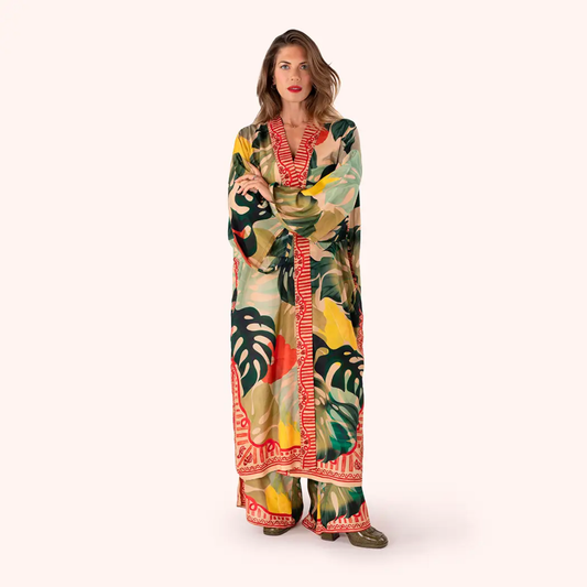 Kimono Gown - Exotic Leaves