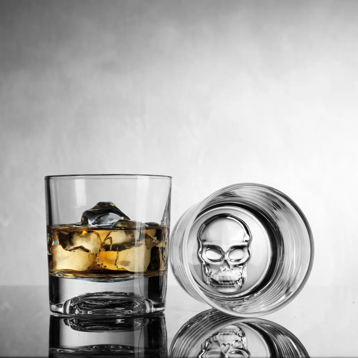 Skull Embossed Whiskey Glass - 2pc