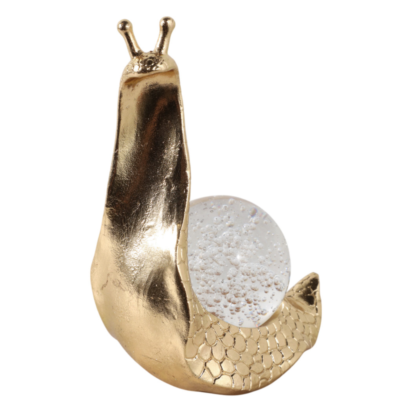 Gold Snail + Glass Figurine