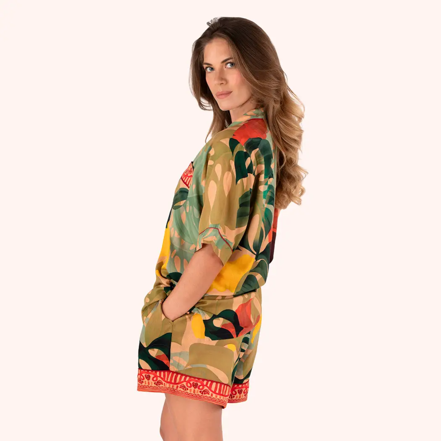 Short PJ Set - Exotic Leaves