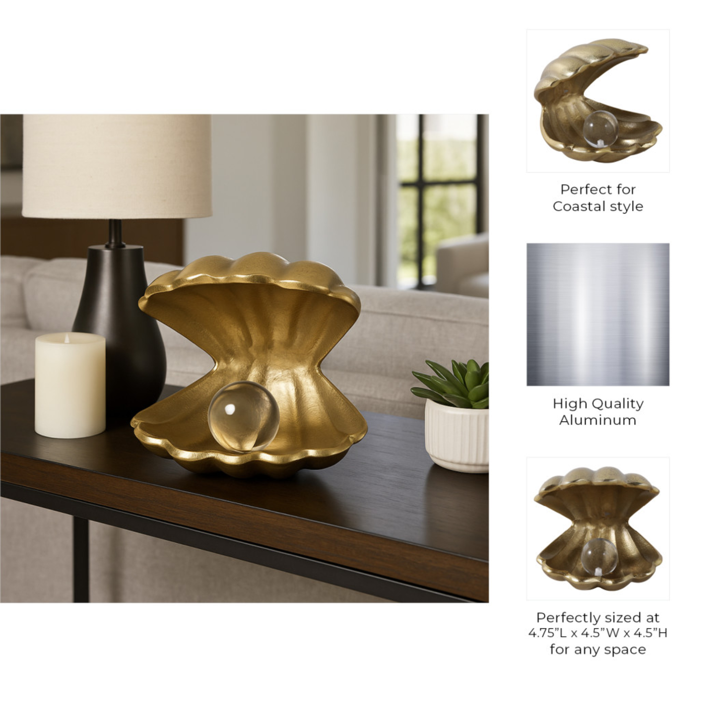 Gold Clam Figurine