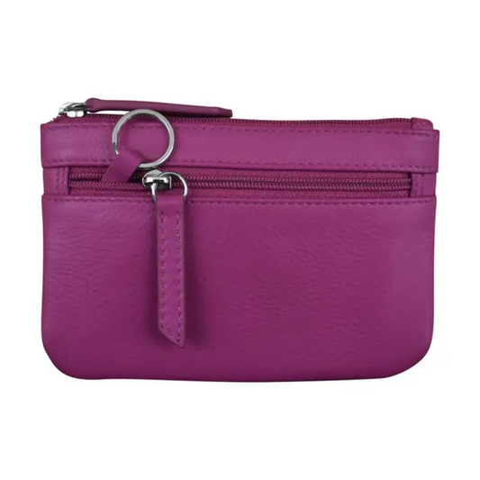 Leather Coin Purse with Key Ring