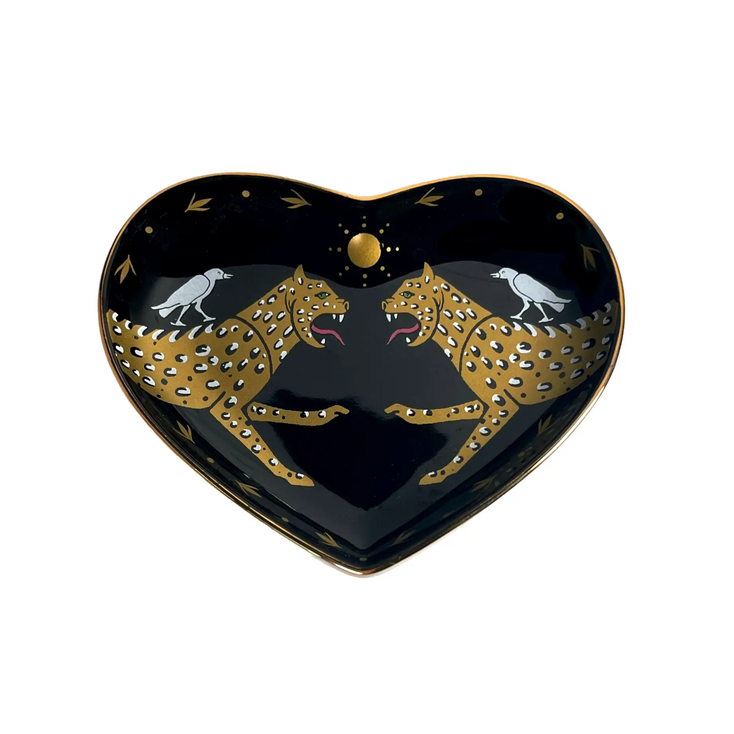 Two Cheetahs Heart Dish