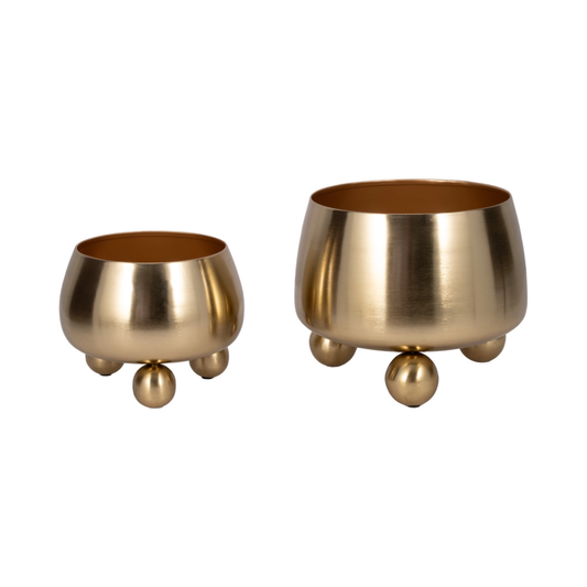 Gold Metal Round Planters