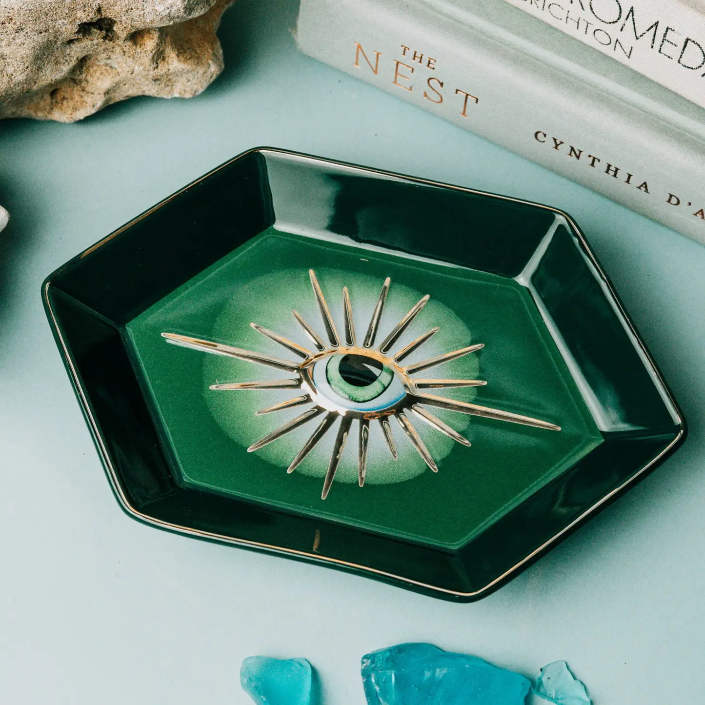 Evil Eye Trinket Dish - Hexagon