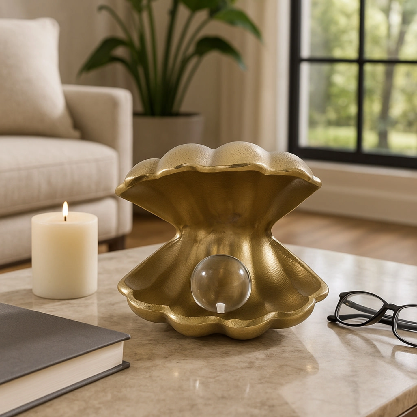 Gold Clam Figurine