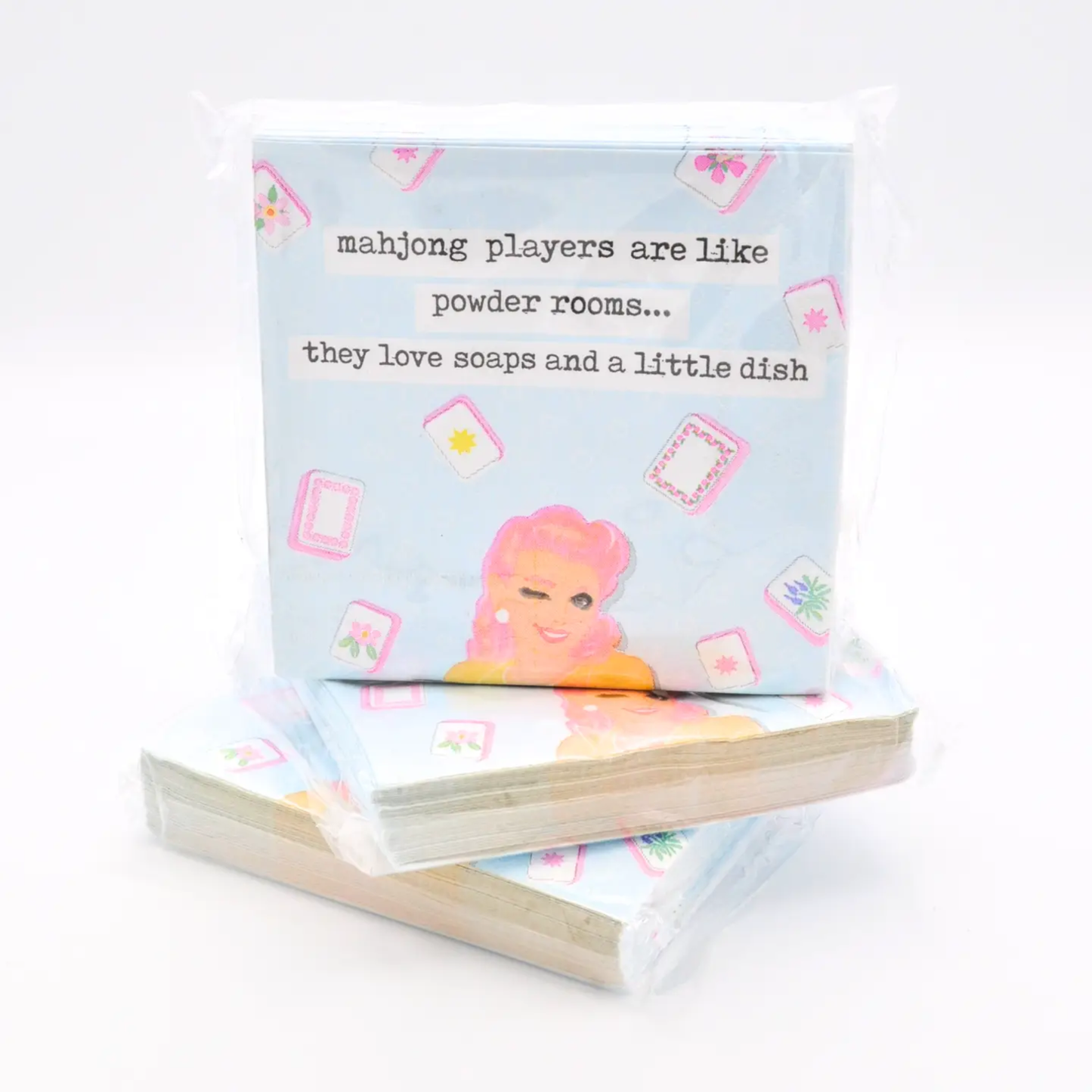 "Mahjong Players Are Like Powder Rooms" Cocktail Napkins