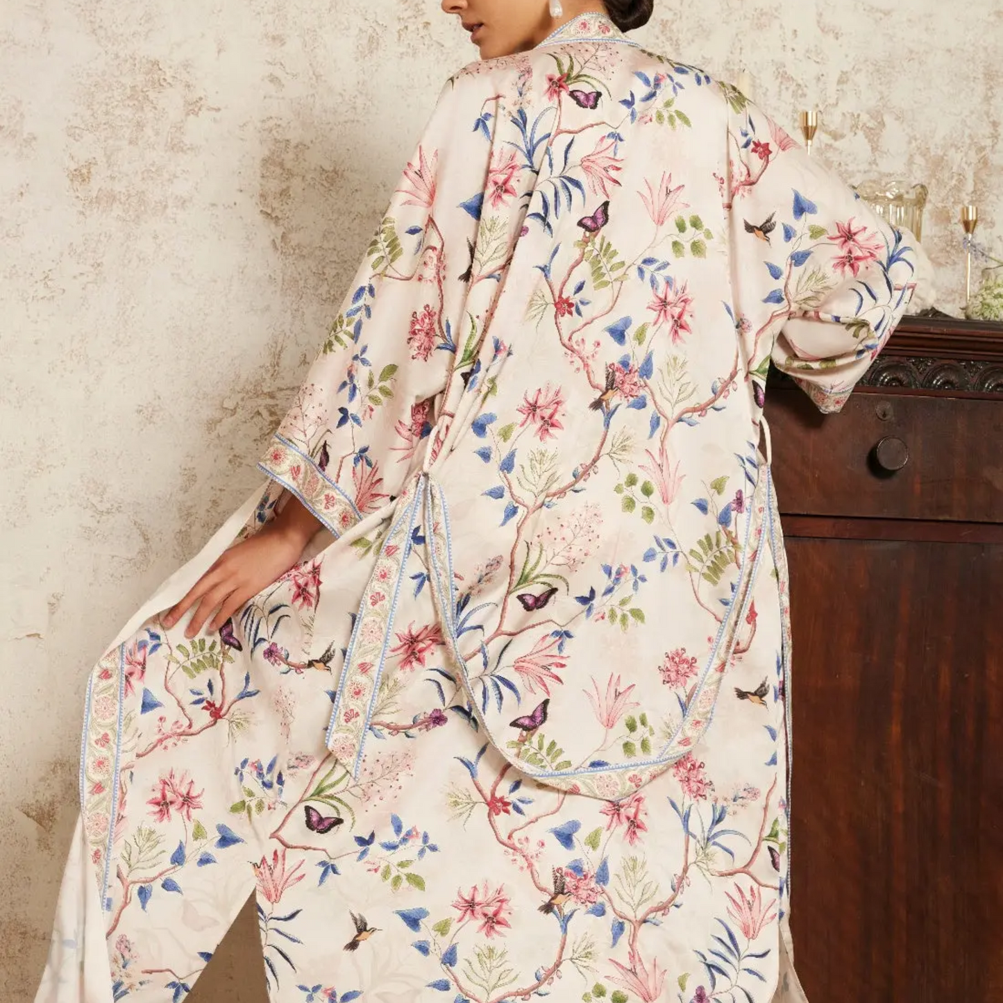 Kimono - Floral Beige