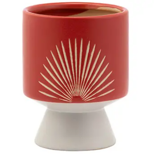 Orange Palm Leaf Planter