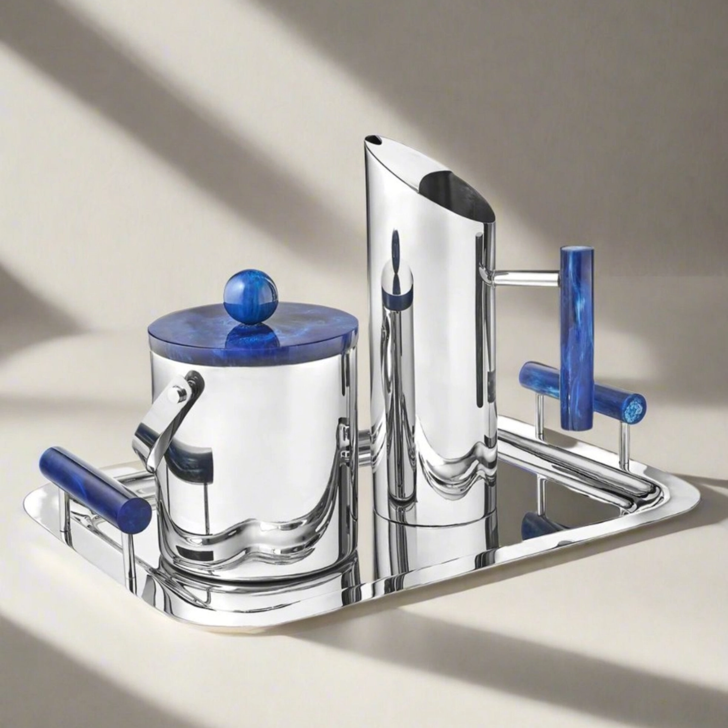 Azure Blue Ice Bucket