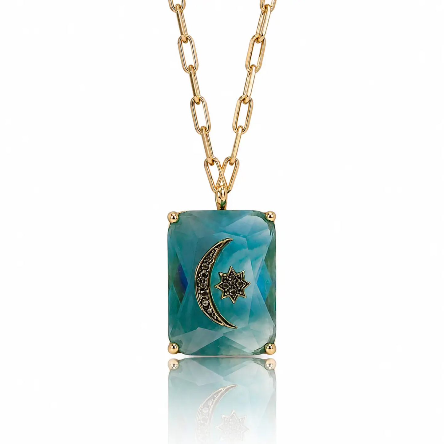 Celestial Crescent Medallion Necklace