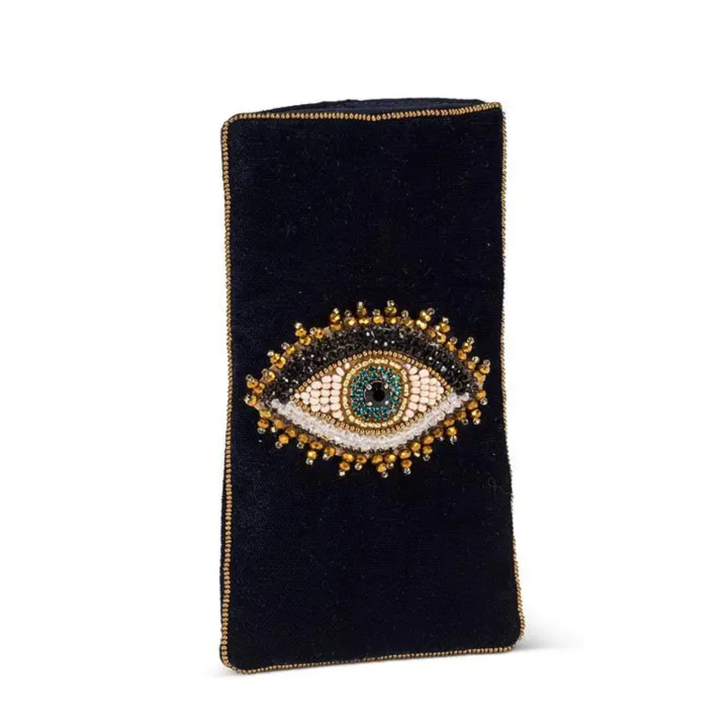 Navy Velvet Evil Eye Pouch
