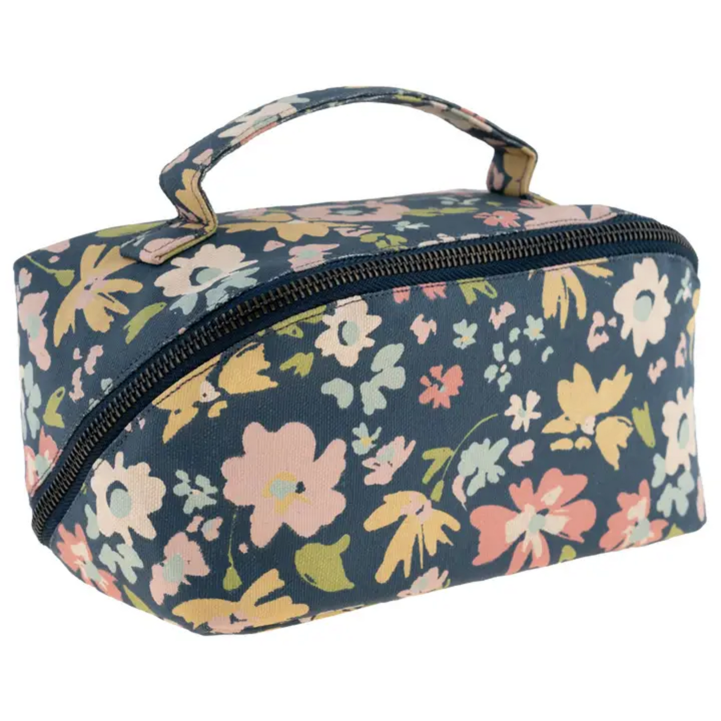 Zip Cosmetic Bag - Navy Floral