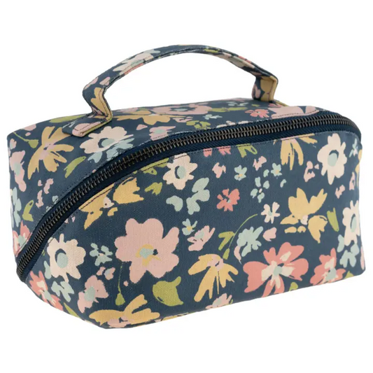 Zip Cosmetic Bag - Navy Floral
