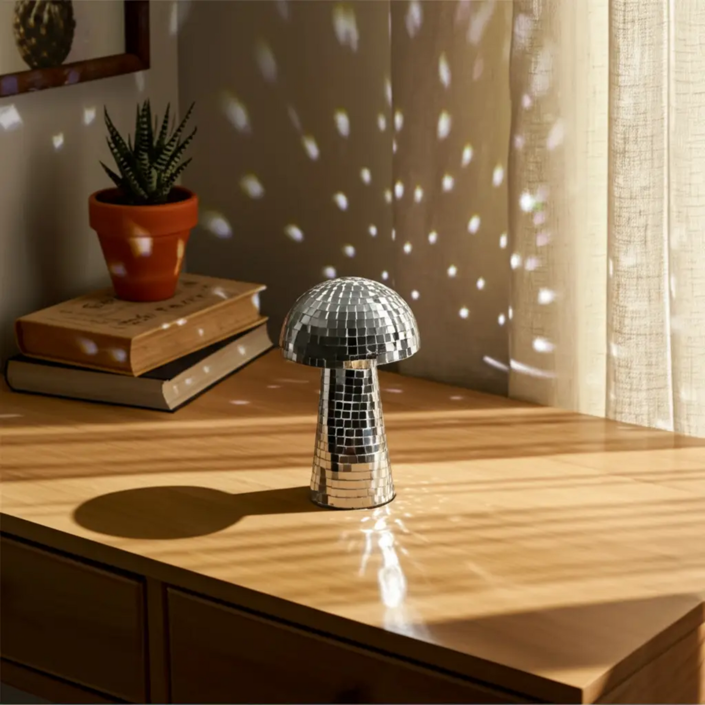 Mosaic Glass  Mushroom Figurine