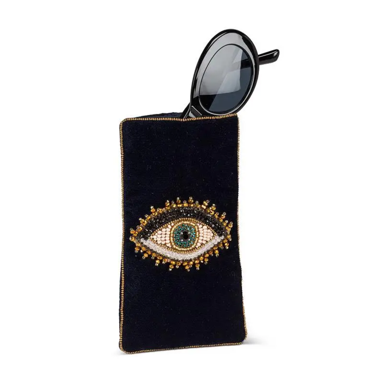 Navy Velvet Evil Eye Pouch