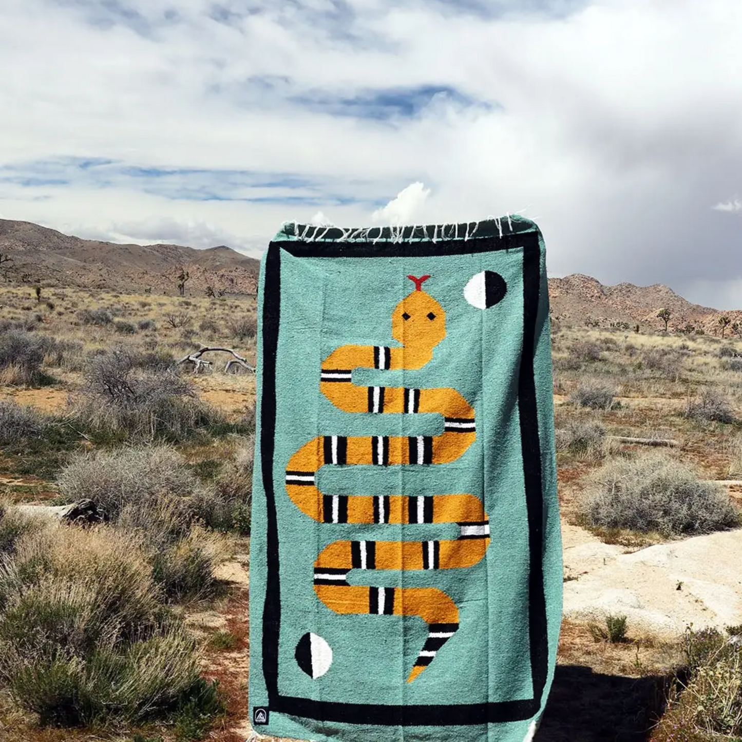 Handwoven Blanket - Snake (Orange)