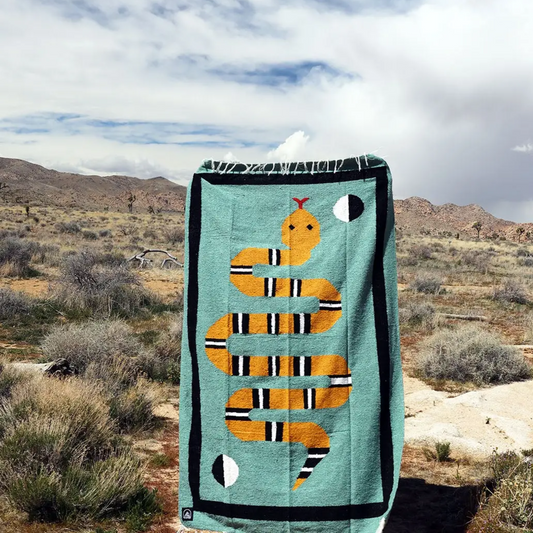 Handwoven Blanket - Snake (Orange)
