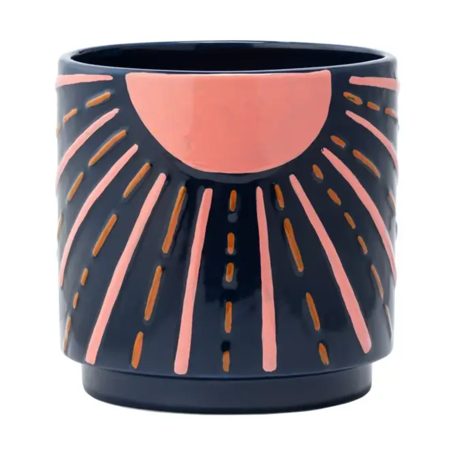 Sunshine Planter - Black & Coral
