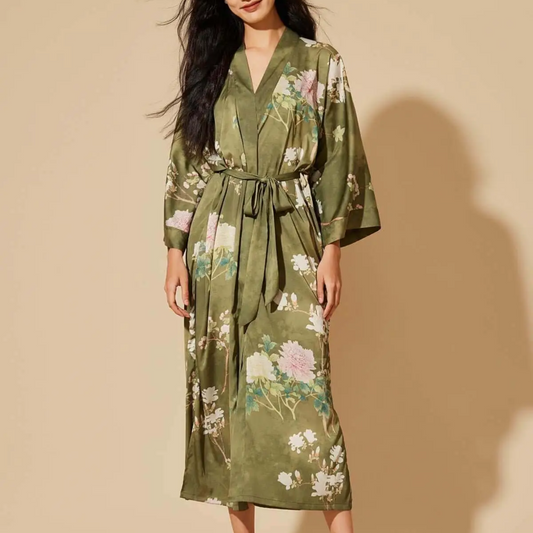 Kimono - Floral Olive