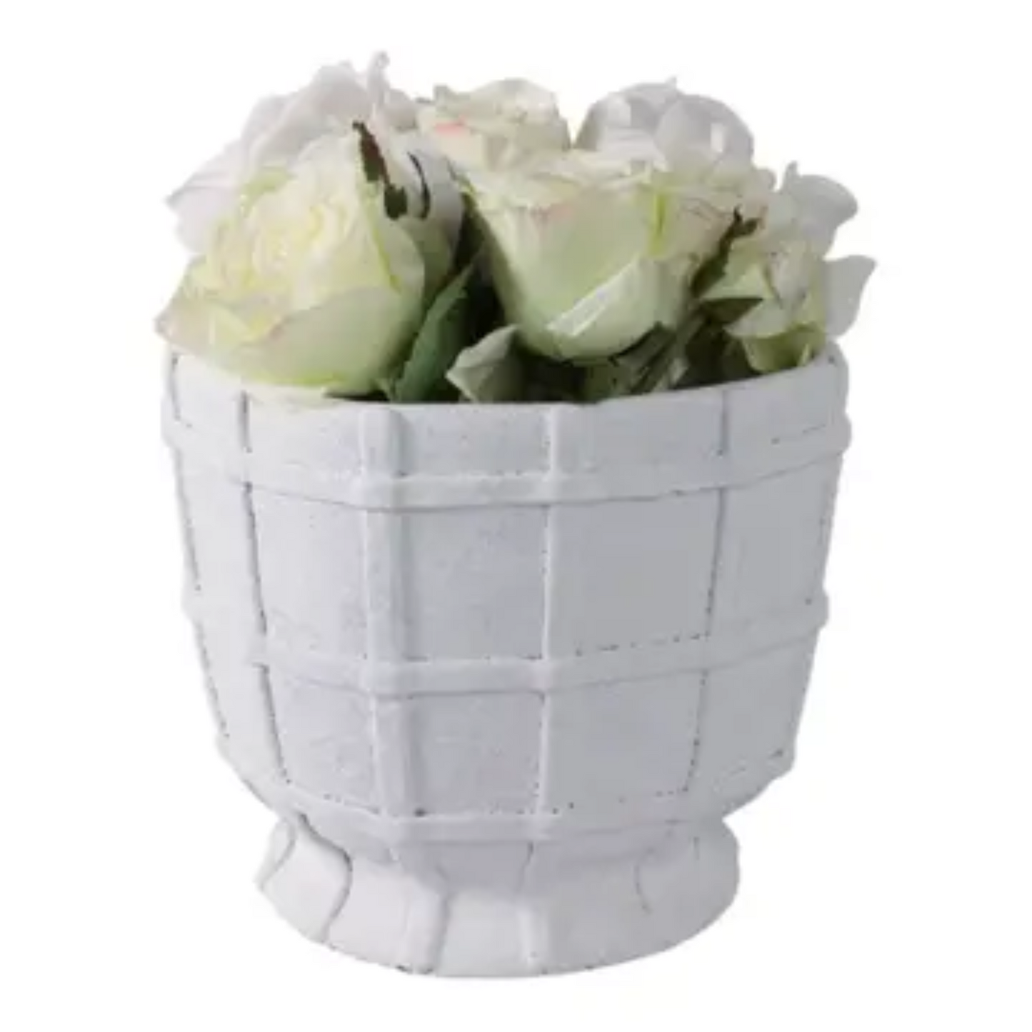 White Pottery Grid Planter