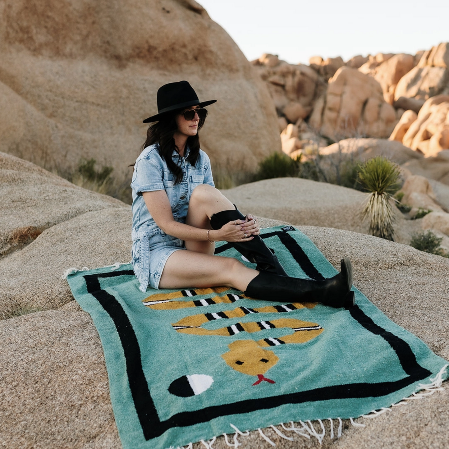 Handwoven Blanket - Snake (Orange)