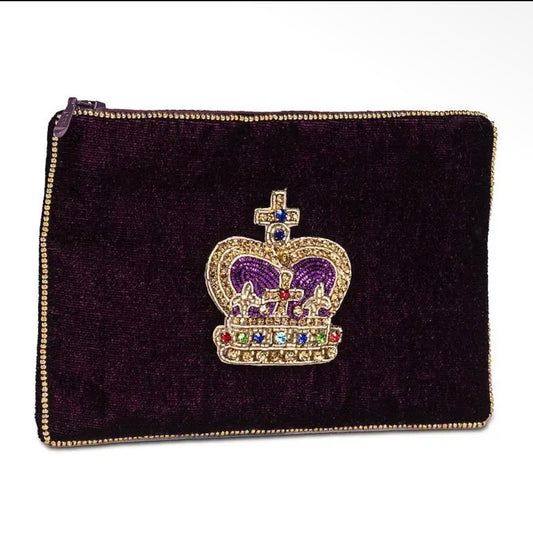 Velvet Pouch with Crown