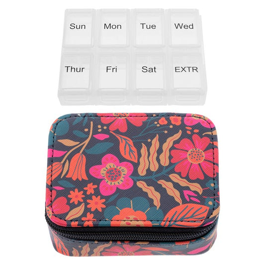 Travel Pill Case - Retro Floral