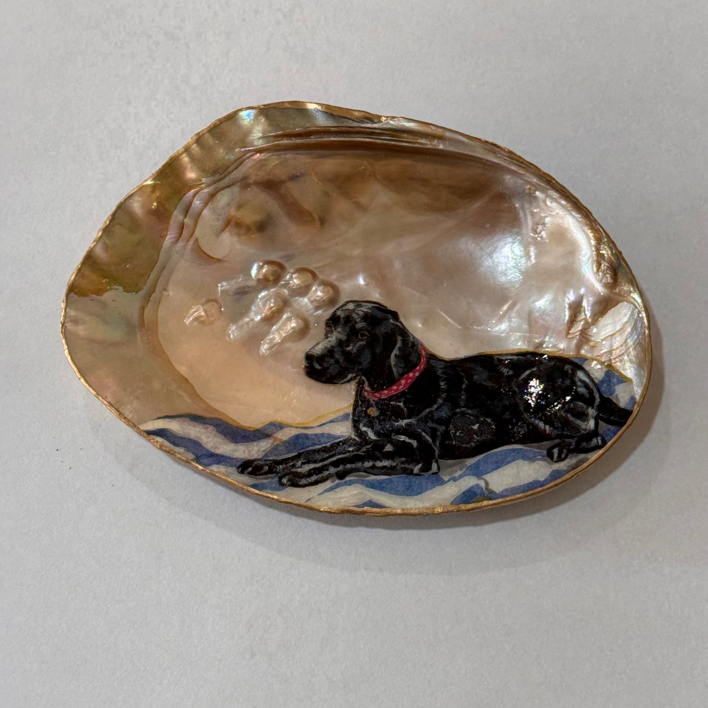 Clam Trinket Dish - Dogs on Beach