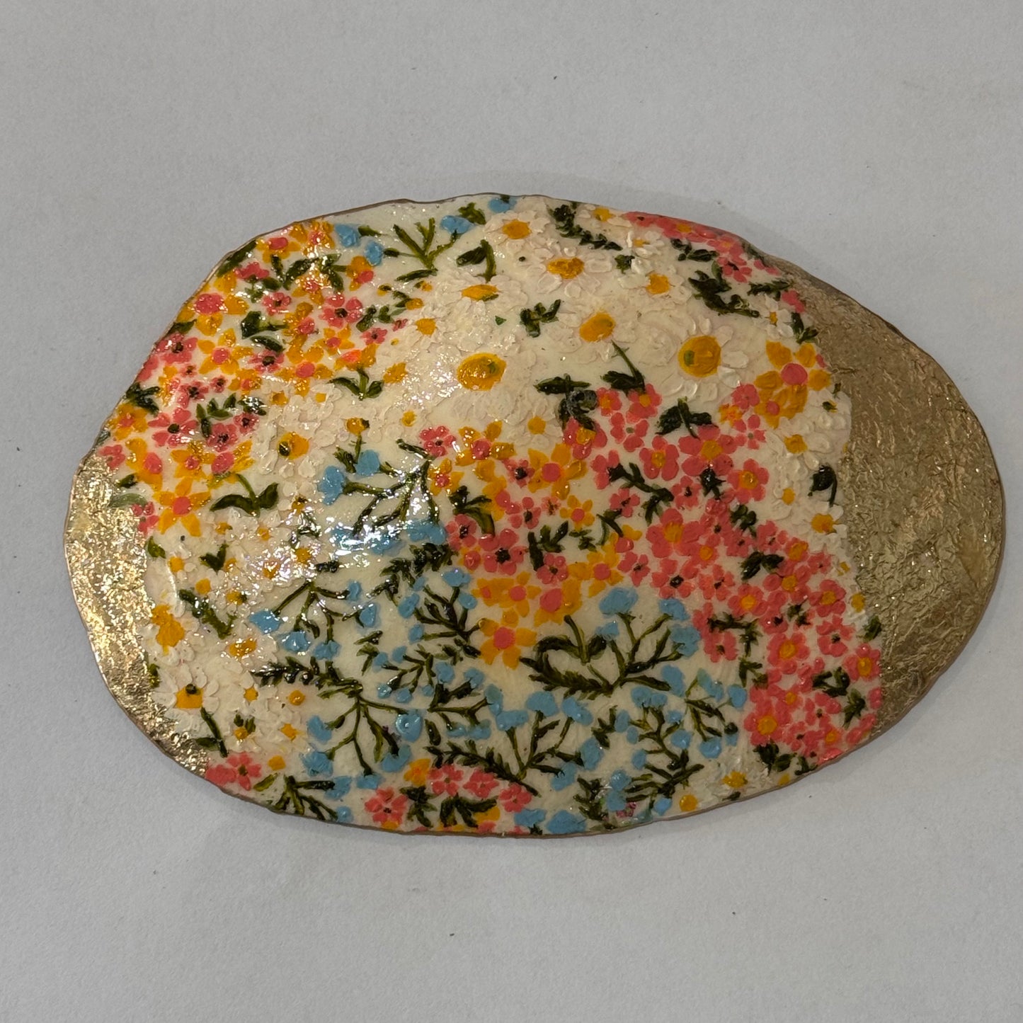Clam Trinket Dish - Floral Butterfly