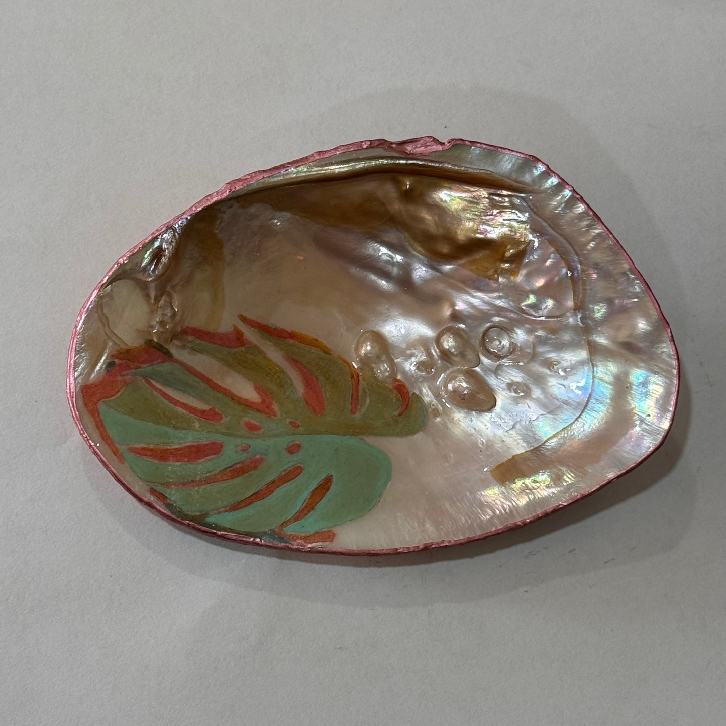 Clam Trinket Dish - Tropical Leaf