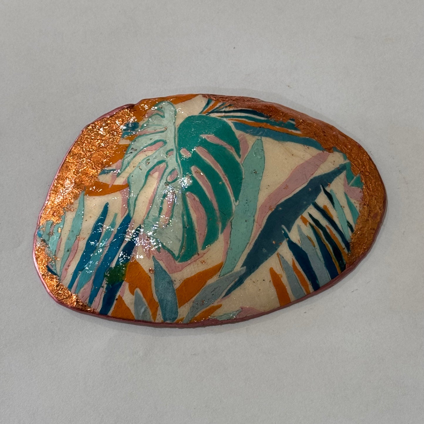 Clam Trinket Dish - Tropical Leaf