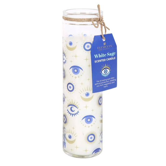 Evil Eye White Sage Tube Candle
