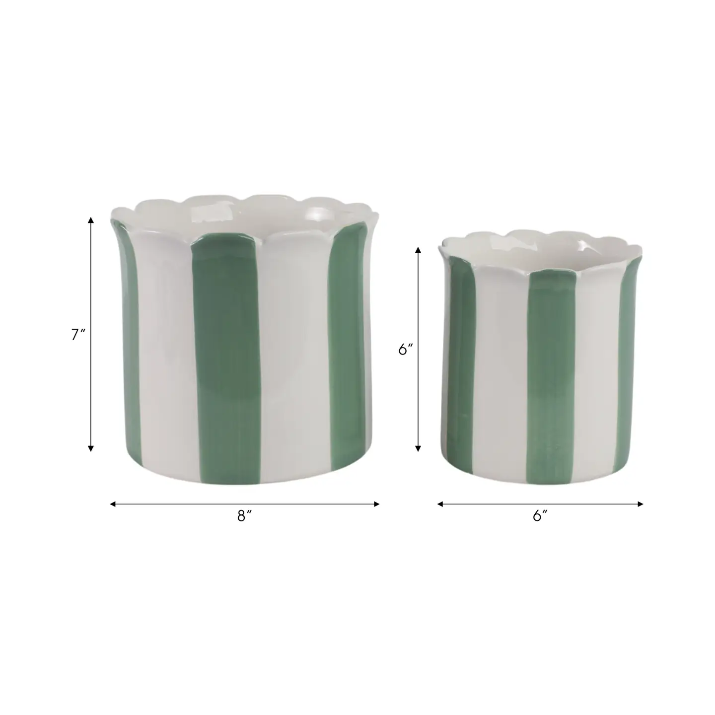 Stripped Scalloped Planter