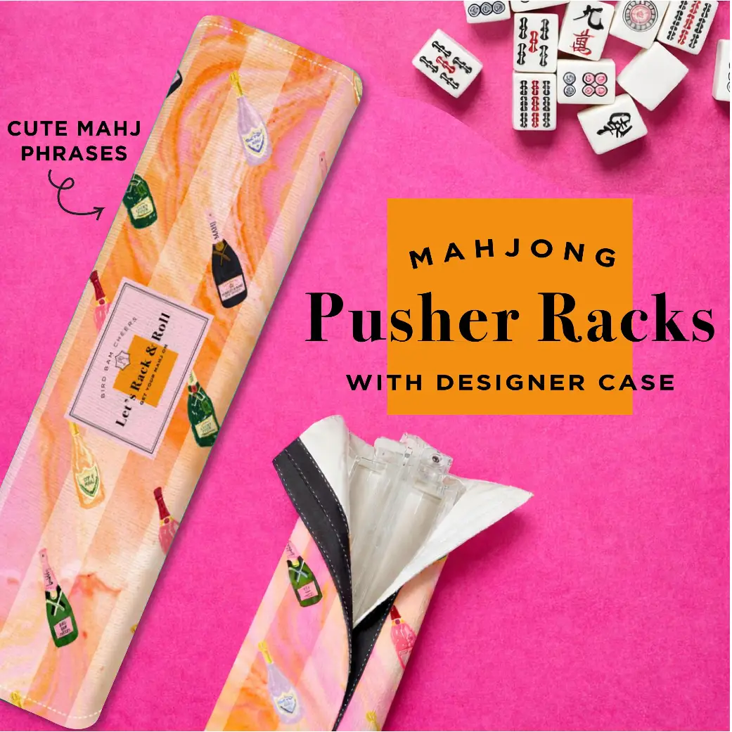 Mahjong Rack & Pusher Set - Champagne