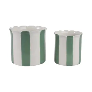 Stripped Scalloped Planter
