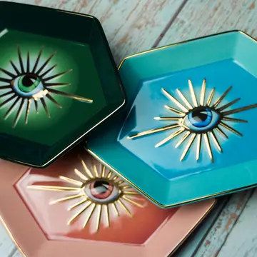 Evil Eye Trinket Dish - Hexagon